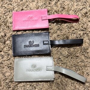 Swarovski Pink, Black, and gray Luggage Tags